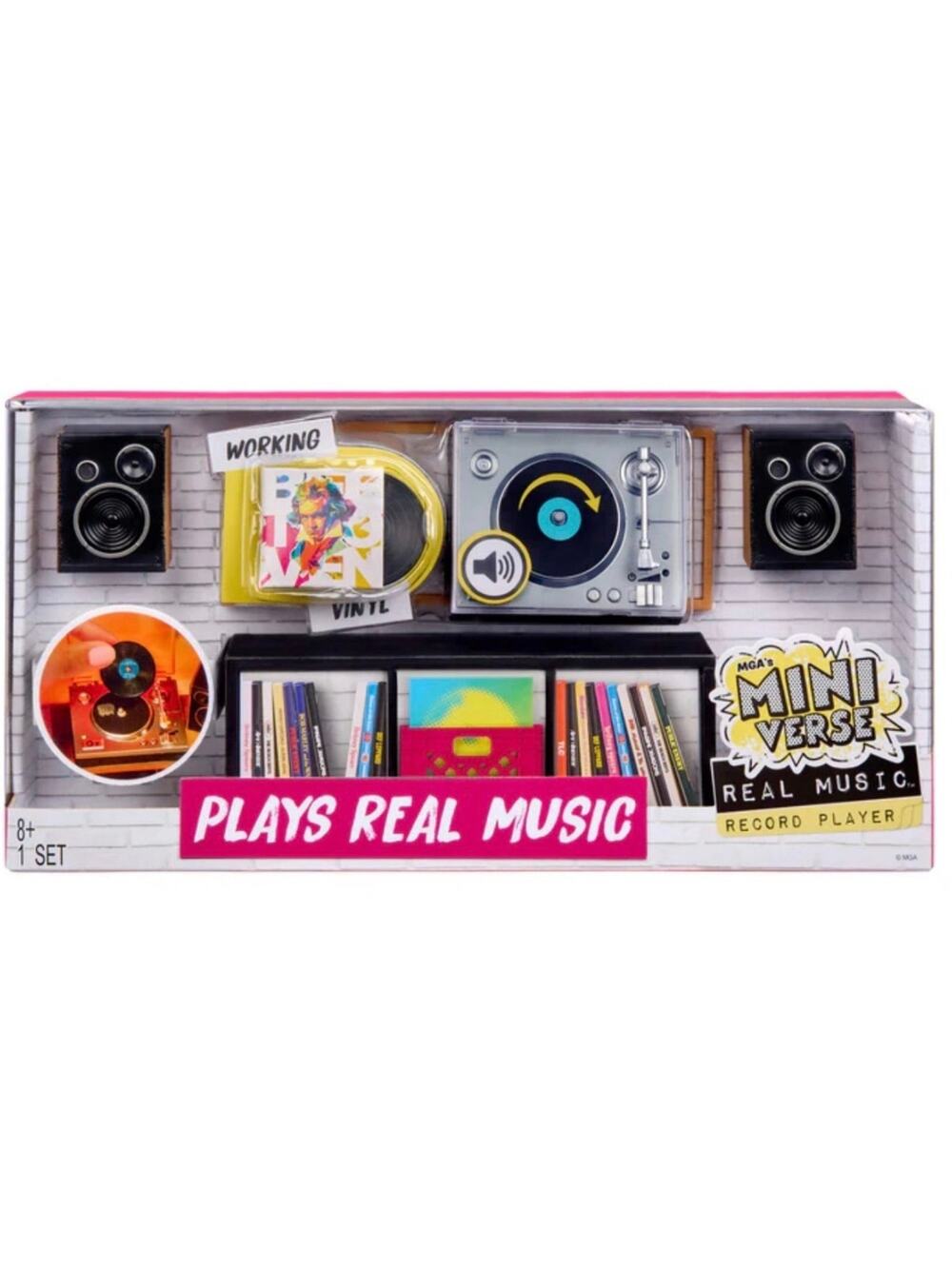MGA's Miniverse Real Music Record Player Mini Collectibles Mini Playable Record